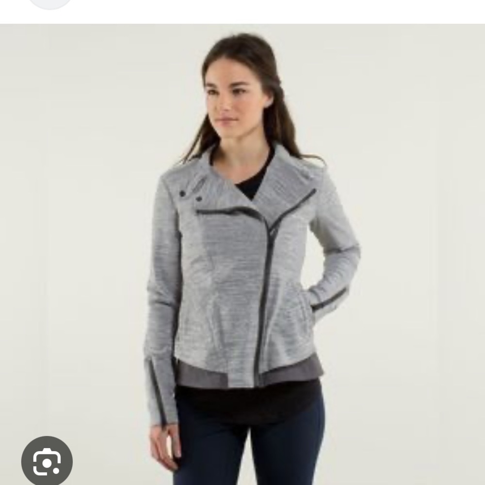 Lululemon Heathered Gray Peplum Riding Activewear Jacket